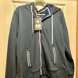 4 Laps Fourlaps Rush Navy Blue Full Zip Hoodie L